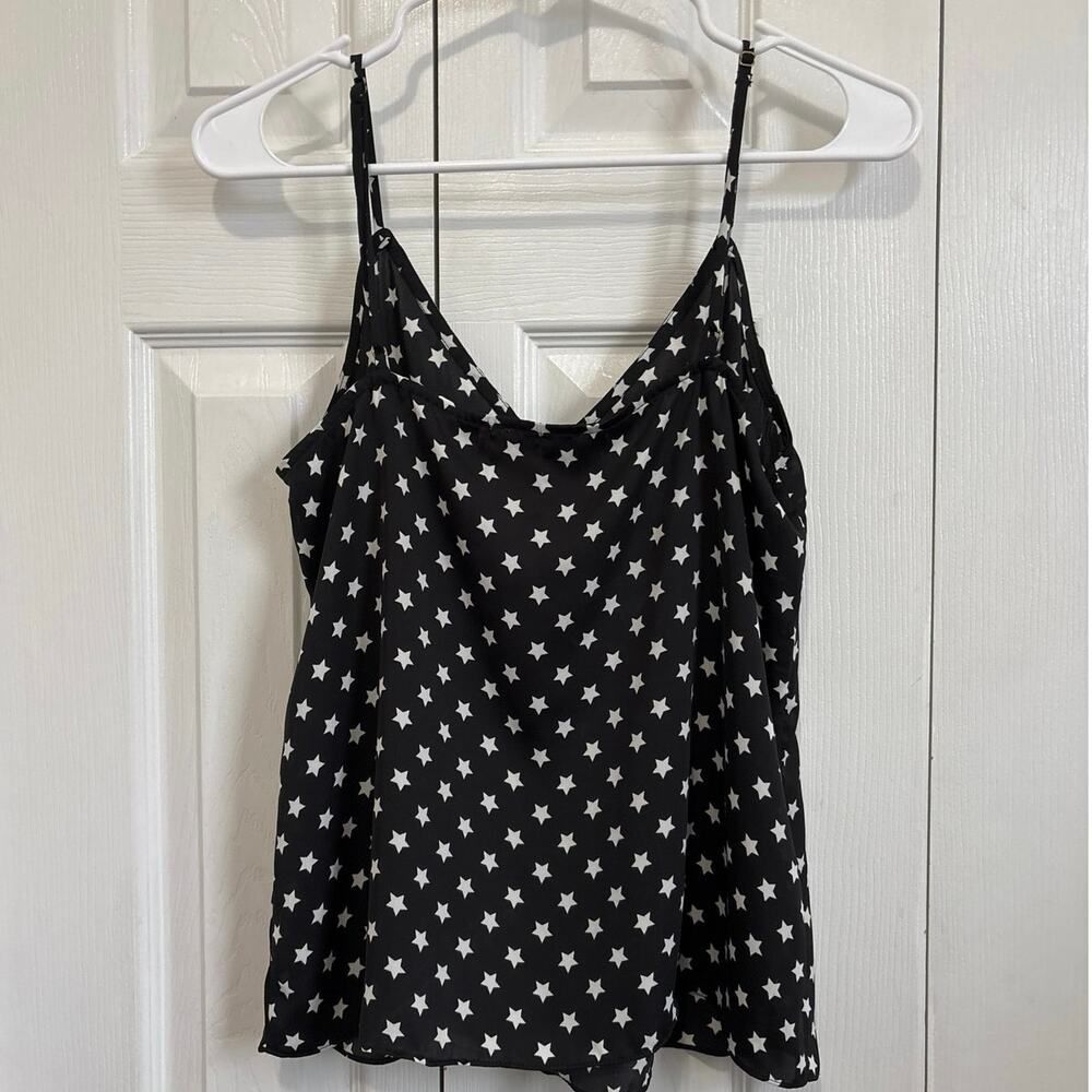 L’Academie Black and White Star Print Spaghetti Strap Cami Tank Revolve Size S - Picture 7 of 10